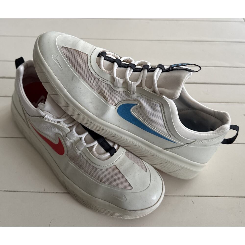 Nike SB Nyjah II 2021 Men’s Size 11.5 US White Red Blue SB Shoes BV2078-105